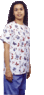 4072 - Ladies V Neck Gripper Tunic Top Laser Print