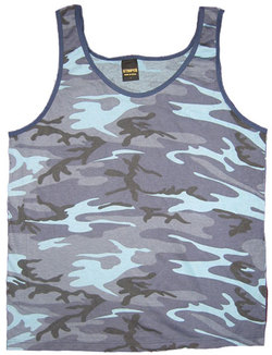 Hanco: Product - Sky Blue Camouflage Tank Top
