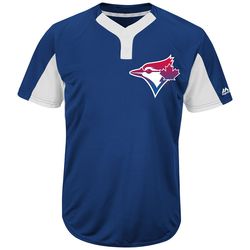 2355 - Blue Jays Premier Two-Button Colorblocked Jersey